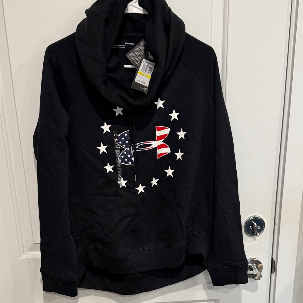 Under Armour Black Hoodie with Flag and Stars
